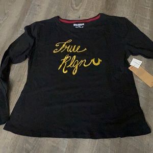 Girls true religion long sleeved black tee